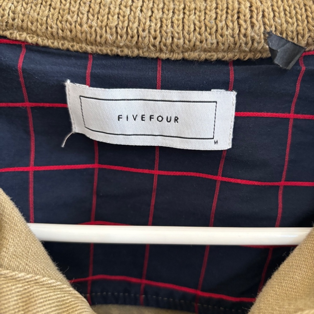 Five Four Beige Jacket Button Up Pockets Khaki 10… - image 3